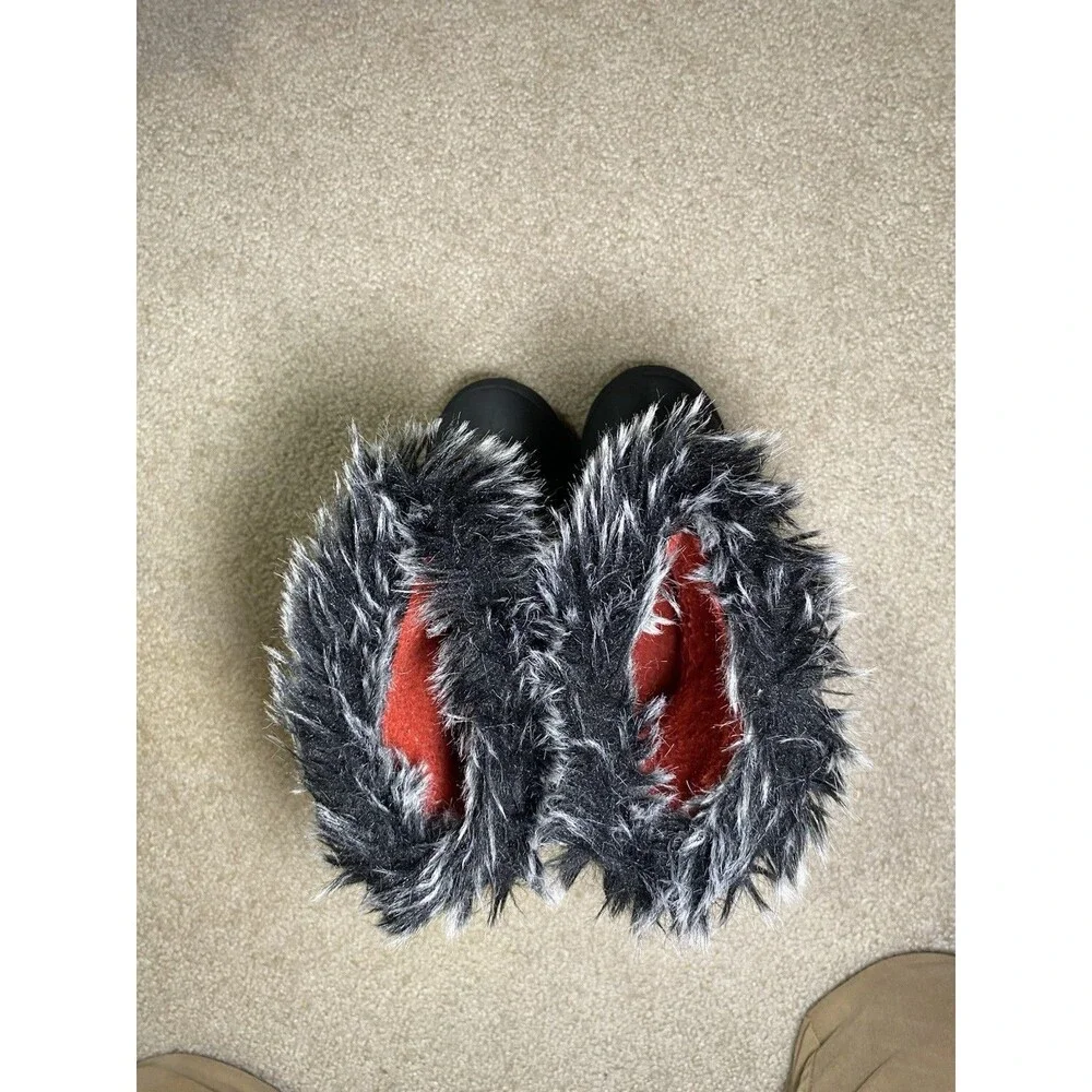 Kamik Kids Pink Black Waterproof Winter Snow Boots Faux Fur Trim Size 11